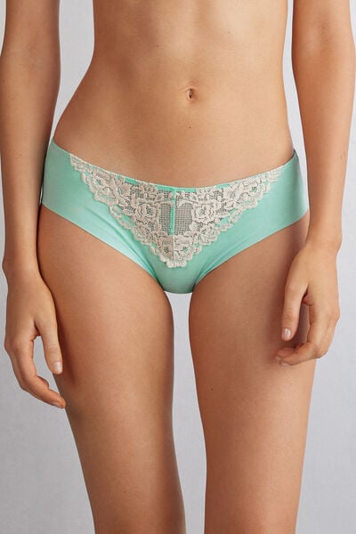 Nahtloser Baumwollslip Pretty Flowers Weiß von Intimissimi