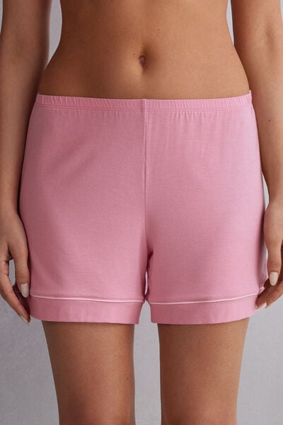 Shorts Aus Modal Mit Kanten In Kontrastfarbe Rosa von Intimissimi