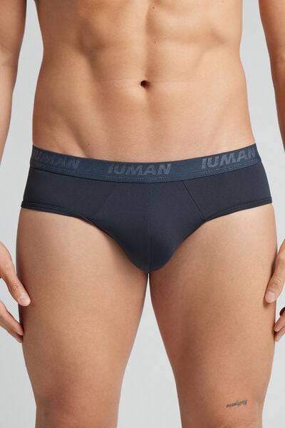 Slip Aus Mikrofaser Mit Logo Blau von Intimissimi