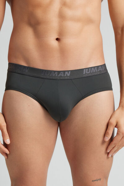 Slip Aus Mikrofaser Mit Logo Grau von Intimissimi