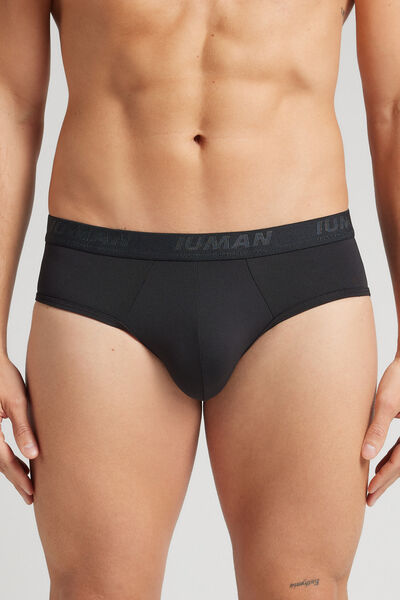 Slip Aus Mikrofaser Mit Logo Schwarz von Intimissimi