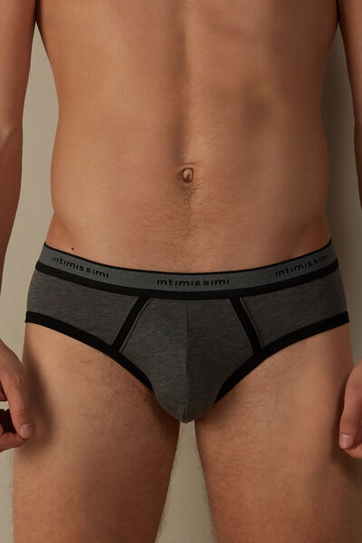 Slip Aus Superior-baumwolle Mit Logo Schwarz von Intimissimi