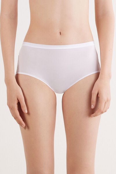 Slip Mit Hohem Bund Aus Mikrofaser Und Spitze Weiß von Intimissimi