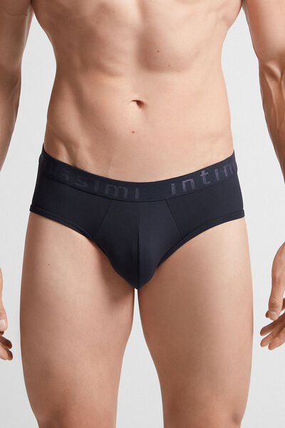 Slip Mit Logo Aus Mikrofaser Blau von Intimissimi