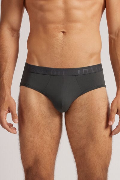 Slip Mit Logo Aus Mikrofaser Grau von Intimissimi