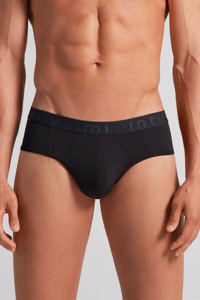 Slip Mit Logo Aus Mikrofaser Schwarz von Intimissimi