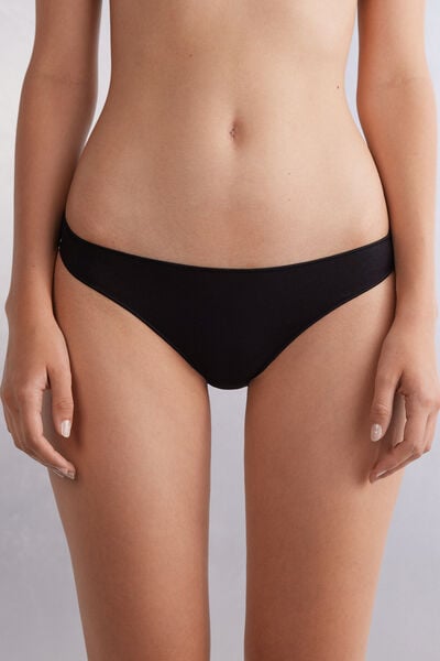 Slip Mit Tief Sitzendem Bund Aus Baumwolle Schwarz von Intimissimi