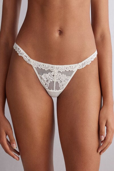 String-tanga Pretty Flowers Elfenbein von Intimissimi