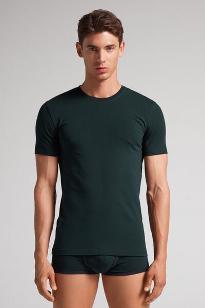T-shirt Aus Elastischer Superior-baumwolle Grün von Intimissimi