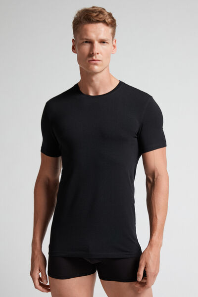 T-shirt Aus Elastischer Superior-baumwolle Schwarz von Intimissimi