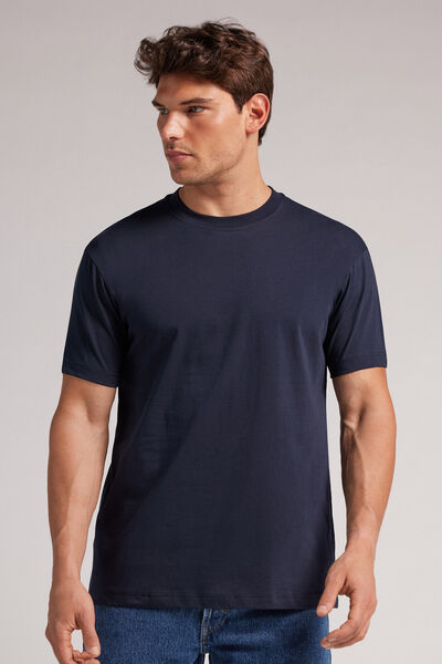 T-shirt Muscle Fit Aus Baumwolle Blau von Intimissimi