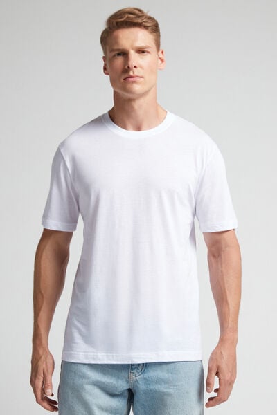 T-shirt Regular Fit Aus Extrafeiner Superior-baumwolle Weiß von Intimissimi