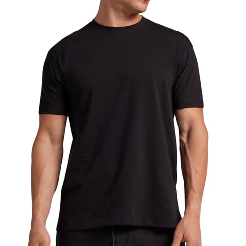 Herren Intime T-Shirts Baumwolle Rundhalsausschnitt (3er Pack) Baumwolle Unterhemd Herren Kurzarm T-Shirt Weiß und Bunt, 2 Schwarz 1 Blau, 56 von Intimitaly