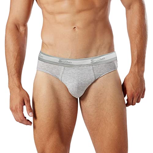 Herren Slip Baumwolle Stretch 4er Pack Bi-Elastische Unterhosen Herren Baumwolle Unterwäsche Männer Bunte Mode Weiß Schwarz Grau, 2 Hellgrau 2 Dunkelgrau, S von Intimitaly