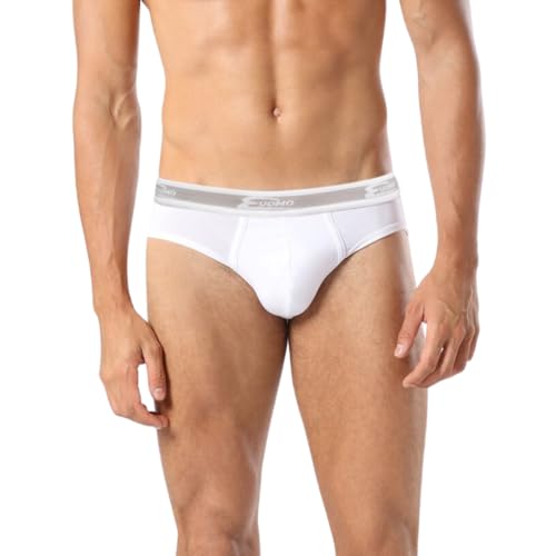 Herren Slip Baumwolle Stretch 4er Pack Bi-Elastische Unterhosen Herren Baumwolle Unterwäsche Männer Bunte Mode Weiß Schwarz Grau, 4 Weiß, 3XL von Intimitaly