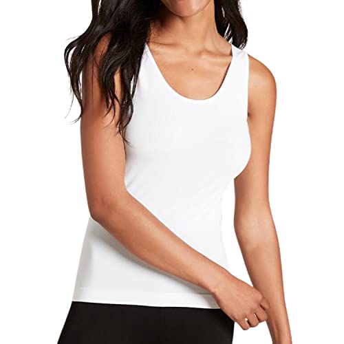 Intimitaly Liabel® 3 Tanktops für Damen, aus 100% Baumwolle, extra feine Schultern, breite und schmale Unterhemden, Elegante Tanktops, Damen-Unterwäsche, Baumwolle, 3 weiße Schultern breit, S-M von Intimitaly