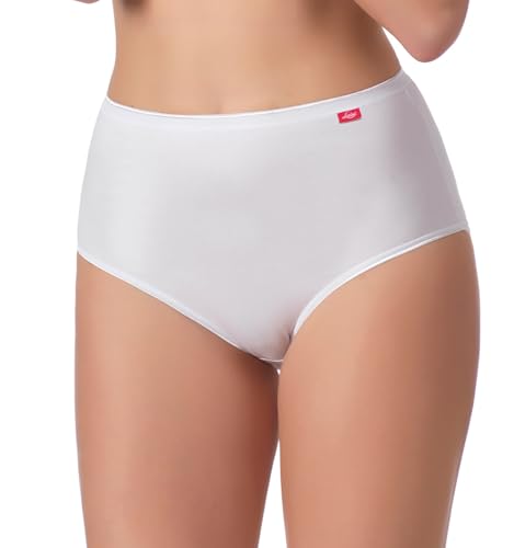 Intimitaly Liabel - Damen Unterhosen aus Baumwolle, Hohe Taille - Damen-Slip, Baumwolle, Weiß, M (6er Pack) von Intimitaly