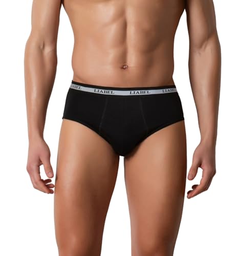 Liabel - (6er Pack) Herren Slips Elastische Baumwolle - Bi-Elastisch - Unterhosen Herren Baumwolle Unterwäsche Herren Bunt Mode Weiß Schwarz Grau LS101, sortiert, L von Intimitaly
