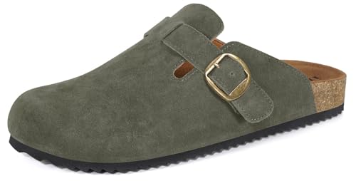 Intini Hausschuhe Herren Clogs Geschlossen mit Korkfußbett Weiches Pantoletten Leder Gartenschuhe Sandalen Sommer Grün 47 Intini Hausschuhe Herren Clogs Geschlossen mit Korkfußbett Weiches Pantoletten Leder Gartenschuhe Sandalen Sommer Grün 47 von Intini