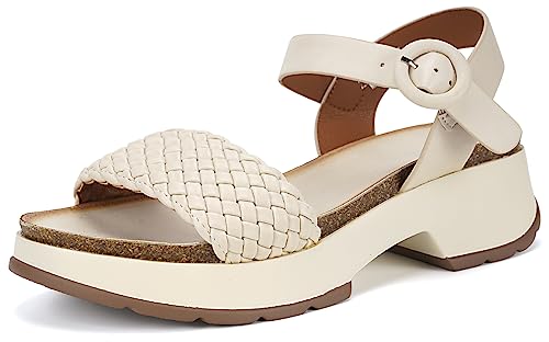 Plateausandalen Damen Keilabsatz Sandalen Frauen Keilsandalen Plattform Sandaletten Freizeit Sommerschuhe Offene Zehe,Beige,38 EU von Intini