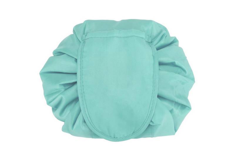 Intirilife Kosmetiktasche (Kulturbeutel mit Kordelzug in HIMMEL BLAU), Runder One Step Kosmetikbeutel Kosmetiktasche von Intirilife