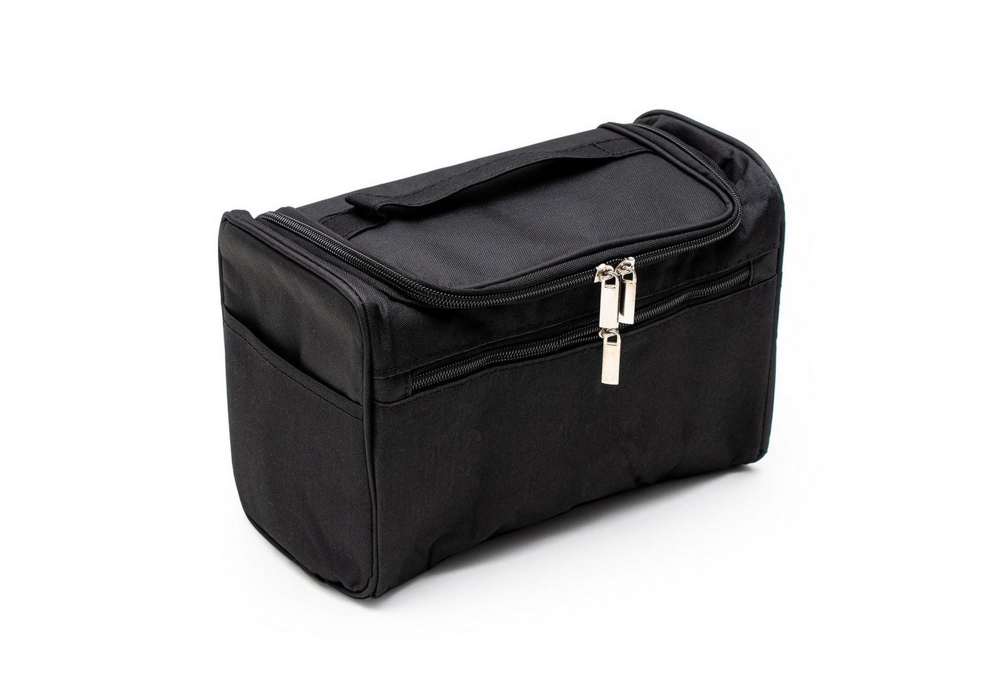 Intirilife Kosmetiktasche (Tragbare Kosmetiktasche in SCHWARZ), Koffer Kulturbeutel mit Tragegriff von Intirilife