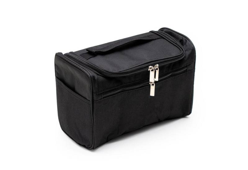 Intirilife Kosmetiktasche (Tragbare Kosmetiktasche in SCHWARZ), Koffer Kulturbeutel mit Tragegriff von Intirilife