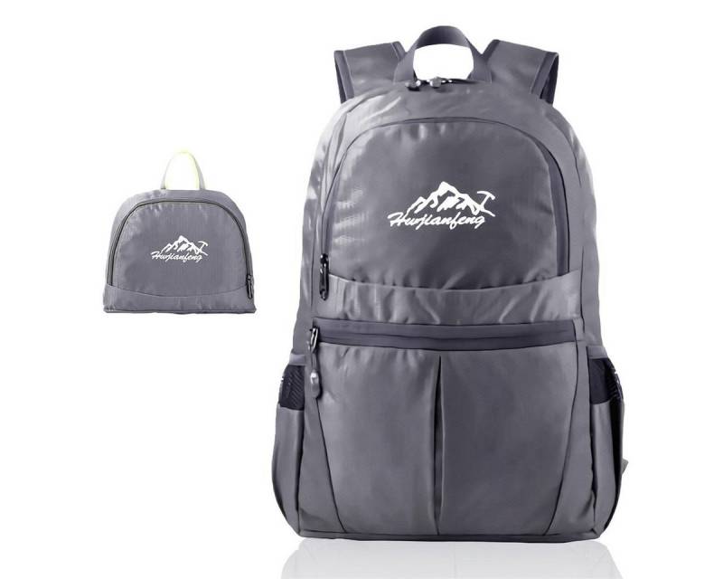 Intirilife Tagesrucksack (Faltbarer Rucksack Ultraleicht in Grau, 1-tlg), 36L Unisex Wanderrucksack Wasserdicht von Intirilife