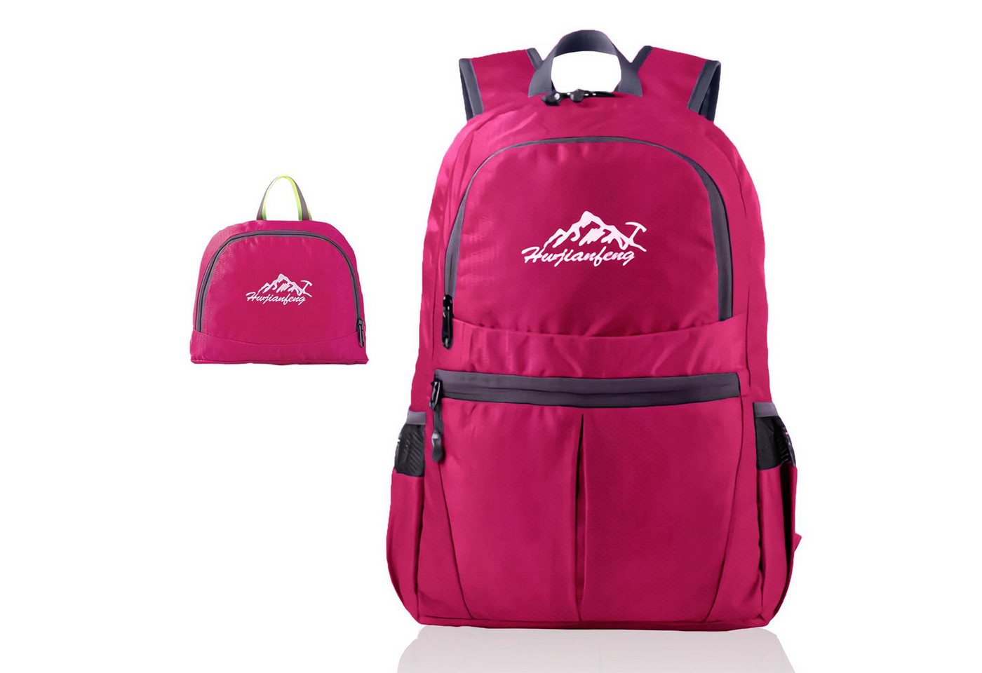 Intirilife Tagesrucksack (Faltbarer Rucksack Ultraleicht in Pink), 36L Unisex Wanderrucksack Wasserdicht von Intirilife