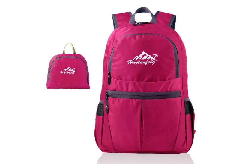 Intirilife Tagesrucksack (Faltbarer Rucksack Ultraleicht in Pink, 1-tlg), 36L Unisex Wanderrucksack Wasserdicht von Intirilife