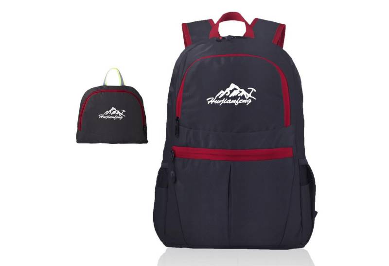 Intirilife Tagesrucksack (Faltbarer Rucksack Ultraleicht in Schwarz, 1-tlg), 36L Unisex Wanderrucksack Wasserdicht von Intirilife