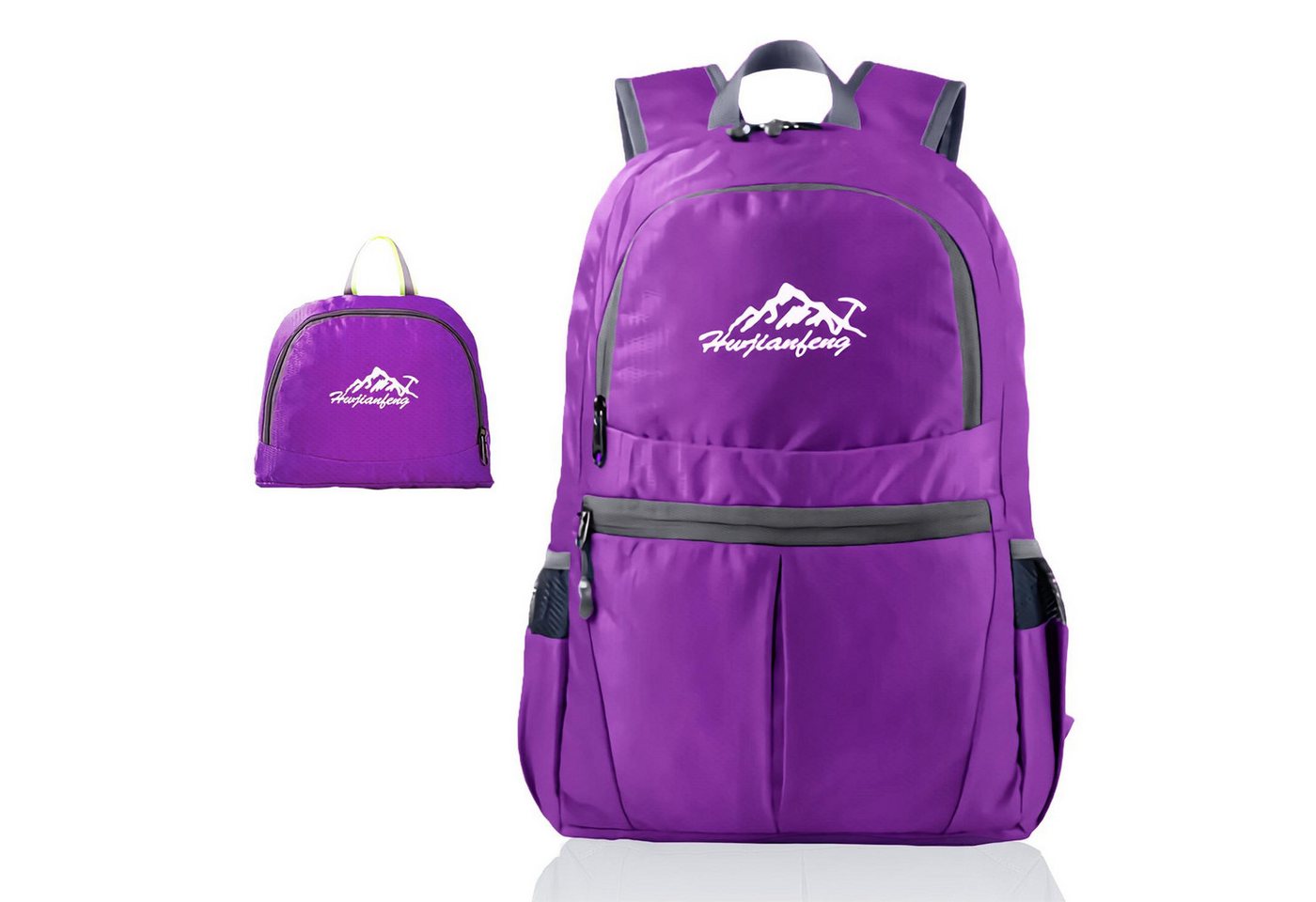 Intirilife Tagesrucksack (Faltbarer Rucksack Ultraleicht in Violette), 36L Unisex Wanderrucksack Wasserdicht von Intirilife