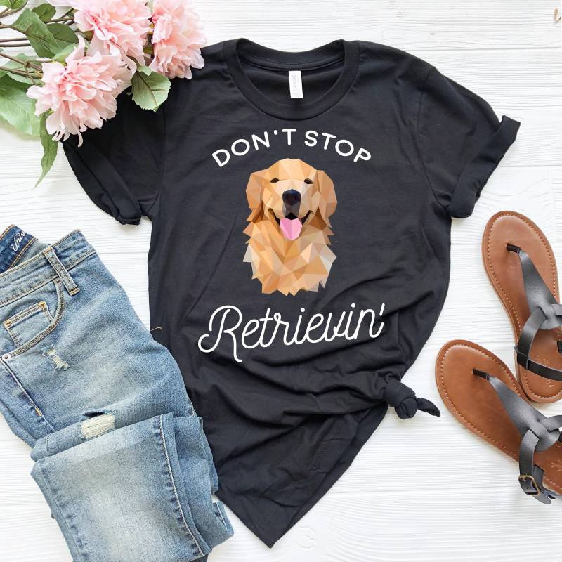 Golden Retriever T-Shirt Don't Stop Retrieving, Unisex Baumwoll-T-Shirt Golden Retriever T-Shirt Don't Stop Retrieving, Unisex Baumwoll-T-Shirt von IntoTheHimalayas
