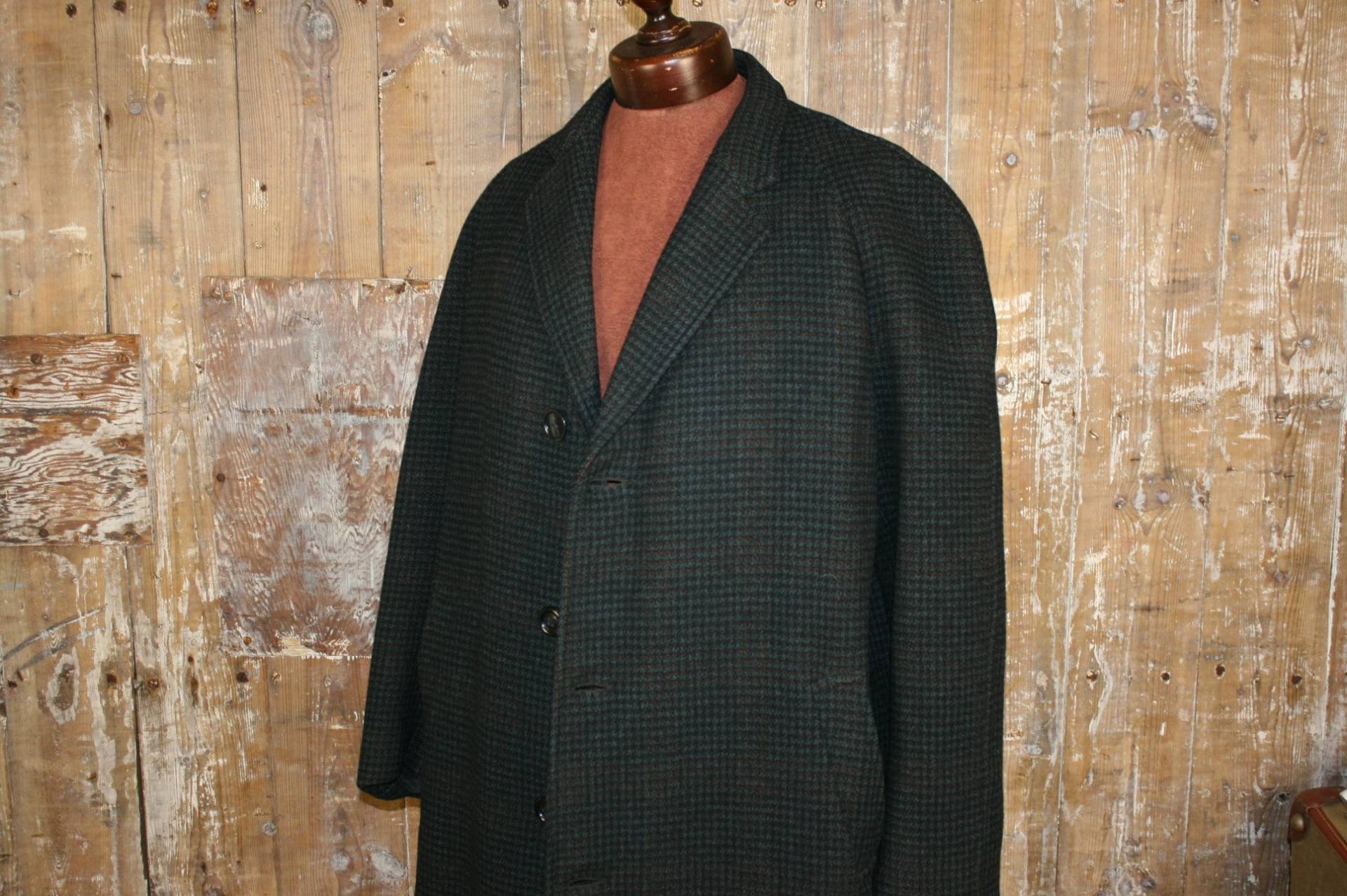 Vintage Herren Burtons Crombie Mantel, Größe L/ Xl, 70Er/ 80Er Jahre Wolltweed, Brustumfang 130 cm von IntoTheWoodsWear