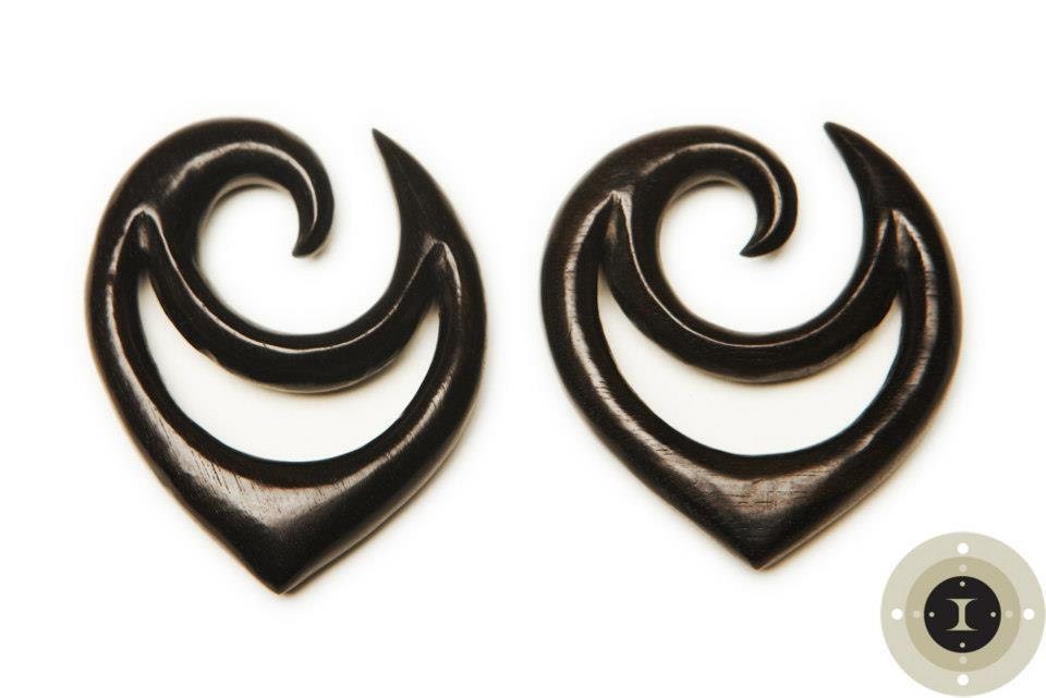 Ebenholz Ohrringe - Limitierte Edition Große Größen Von 6G Bis 3/4" von Intrepidjewelry