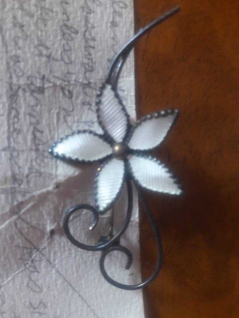 1960Er Jahre Ziemlich Sterlingsilber 5 Blütenblatt Blumenstift Aus Norwegen von Intrepidmirror