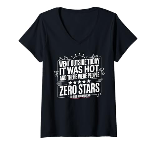 Damen Went Outside Funny Introvert Anti-Social Sarkastic Summer T-Shirt mit V-Ausschnitt Damen Went Outside Funny Introvert Anti-Social Sarkastic Summer T-Shirt mit V-Ausschnitt von Introvert Aesthetic Apparel