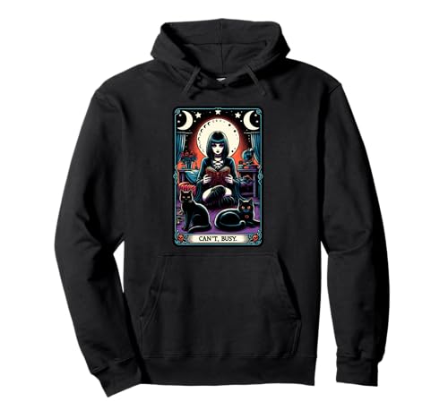 Can't Busy. Lustige Schwarze Katzen und Gothic-Mädchen Pullover Hoodie von Introvert Emo And Introverted Gothic Girls Apparel