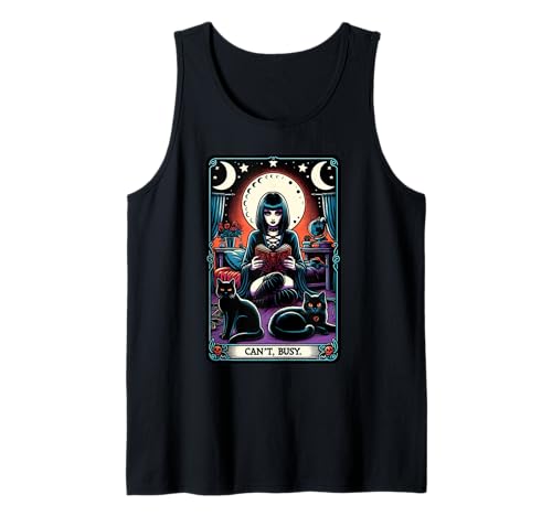 Can't Busy. Lustige Schwarze Katzen und Gothic-Mädchen Tank Top von Introvert Emo And Introverted Gothic Girls Apparel