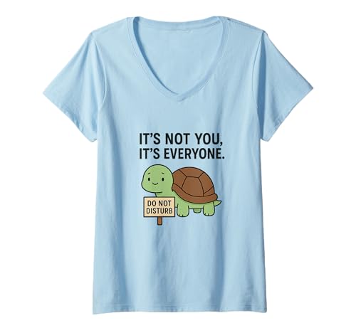 Damen Lustiges, introvertiertes Schildkröten-Zitat "Do Not Disturb" T-Shirt mit V-Ausschnitt Damen Lustiges, introvertiertes Schildkröten-Zitat "Do Not Disturb" T-Shirt mit V-Ausschnitt von Introvert Humor Cute Animal Gifts for Everyone