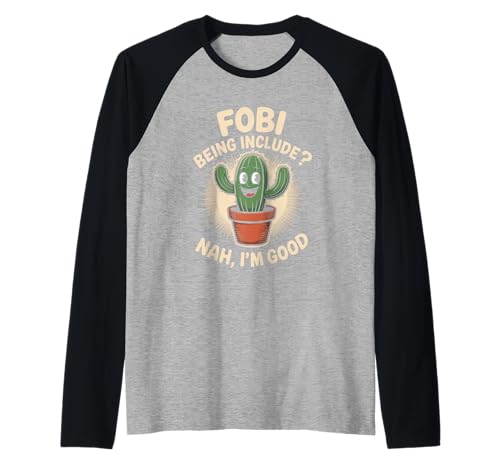 Lustiger Kaktus Spruch Nah I'm Good Introvertiert Humor Frauen Männer Raglan von Introvert Meme Lovers Plant Desert Succulent Fans