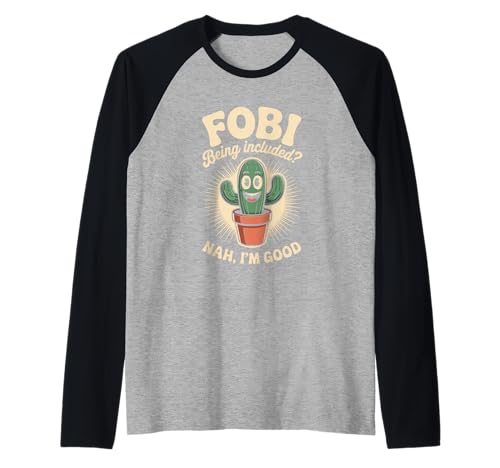Lustiger Kaktus Spruch Nah I'm Good Introvertiert Humor Frauen Männer Raglan von Introvert Meme Lovers Plant Desert Succulent Fans