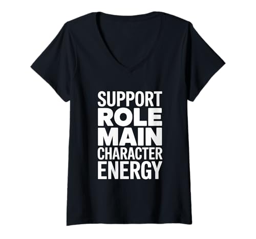 Damen Hintergrundcharakter Energie Just Here for the Plot NPC T-Shirt mit V-Ausschnitt Damen Hintergrundcharakter Energie Just Here for the Plot NPC T-Shirt mit V-Ausschnitt von Introvert Neurodivergent Identity Subtle Vibe
