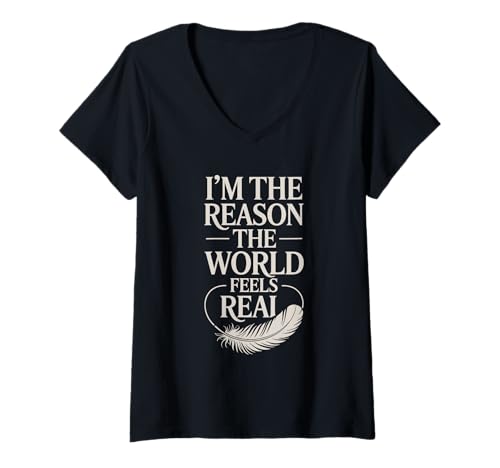 Damen Hintergrundcharakter Energie Just Here for the Plot NPC T-Shirt mit V-Ausschnitt Damen Hintergrundcharakter Energie Just Here for the Plot NPC T-Shirt mit V-Ausschnitt von Introvert Neurodivergent Identity Subtle Vibe