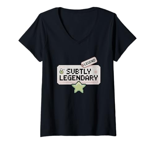 Damen Hintergrundcharakter Energie Just Here for the Plot NPC T-Shirt mit V-Ausschnitt Damen Hintergrundcharakter Energie Just Here for the Plot NPC T-Shirt mit V-Ausschnitt von Introvert Neurodivergent Identity Subtle Vibe