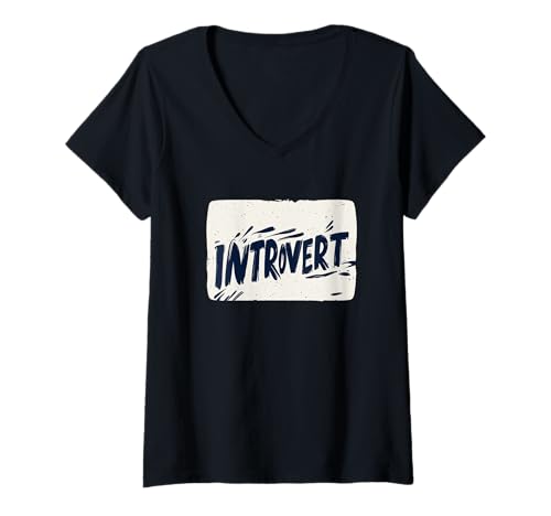 Damen Ziemlich introvertiert T-Shirt mit V-Ausschnitt Damen Ziemlich introvertiert T-Shirt mit V-Ausschnitt von Introvert Outfit