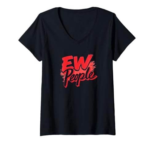 Damen Neue Leute! Huch, lustig. T-Shirt mit V-Ausschnitt Damen Neue Leute! Huch, lustig. T-Shirt mit V-Ausschnitt von Introvert Tees And Gifts For Men and Women
