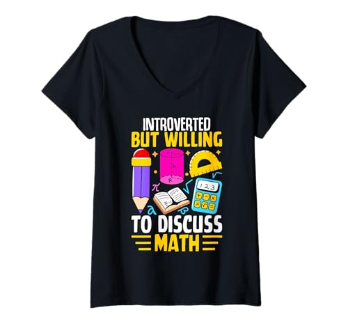 Damen Introvertiert, aber bereit, Mathematik zu diskutieren T-Shirt mit V-Ausschnitt Damen Introvertiert, aber bereit, Mathematik zu diskutieren T-Shirt mit V-Ausschnitt von Introverted But Willing To Discuss Math Equation