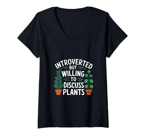 Damen Lustiges, introvertiertes Gärtner-Garde-Zitat, der Gartenarbeit liebt T-Shirt mit V-Ausschnitt Damen Lustiges, introvertiertes Gärtner-Garde-Zitat, der Gartenarbeit liebt T-Shirt mit V-Ausschnitt von Introverted but Willing to Discuss Plants