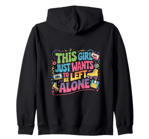 Dieses Mädchen möchte einfach nur in Ruhe gelassen Werden Kapuzenjacke Dieses Mädchen möchte einfach nur in Ruhe gelassen Werden Kapuzenjacke von Introvertierte Stimmung Retro-Stil Alleinzeit